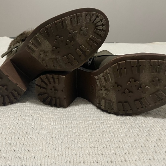 SM New York army green boots with fur - Picture 10 of 10